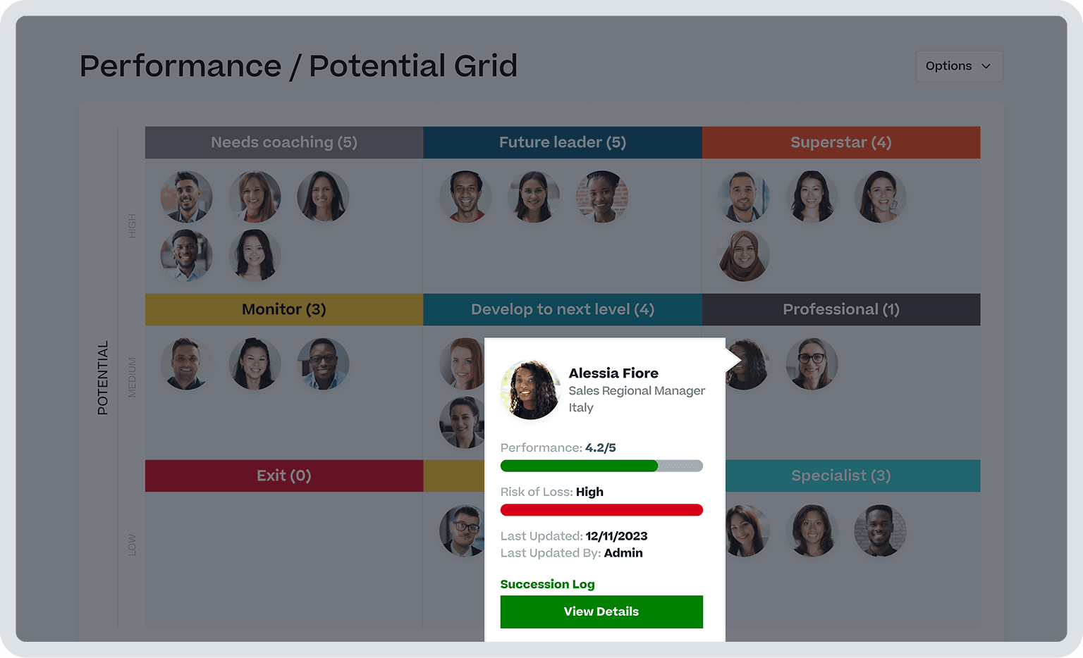 Capture d'écran du produit de Cornerstone pour les parcours de carrière et la mobilité.